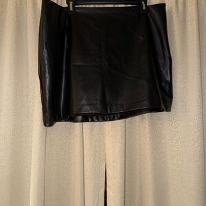 Black Abercrombie Vegan Leather Skort